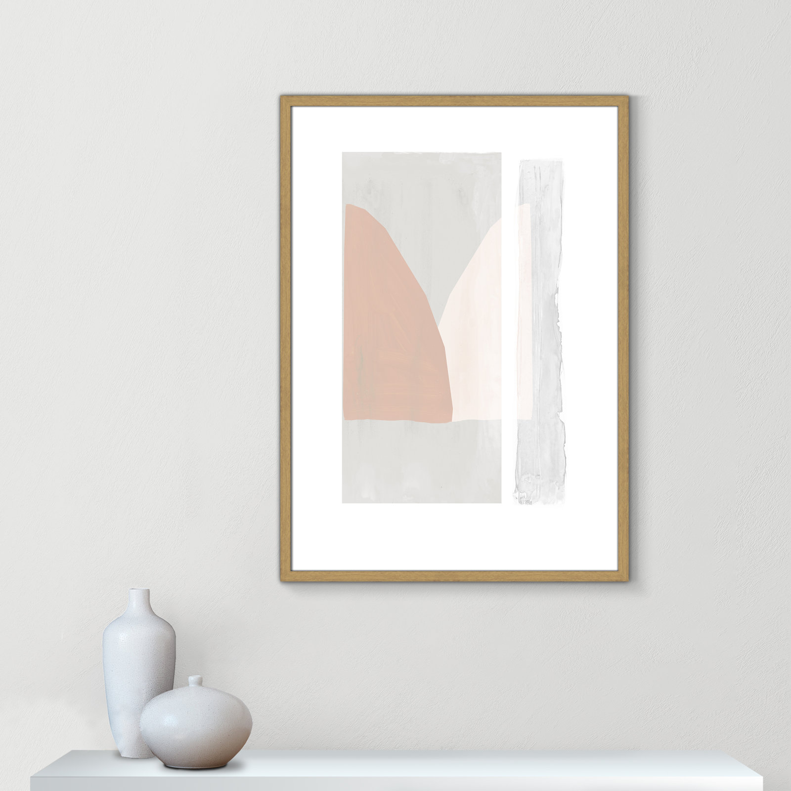 Soft and Light - Painting Print, 35.5" H x 25.5" W x 0.75" D, Beige Wood Framed Paper