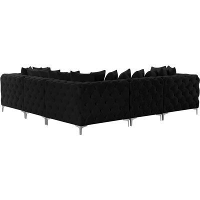 Tremblay Velvet L-Shaped Sectional Reversible