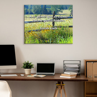 Artsy Quote "A la gente que se siente sola le gusta hablar." By Sarah Lark Gallery Wrapped Canvas