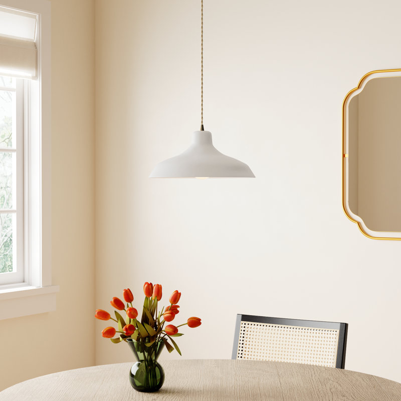 Fallon - Light Dome Pendant, Bisque, 6.25" H x 13.5" W x 13.5" D, Antique Brass