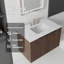 Meuble-lavabo flottant peu encombrant avec comptoir en marbre de culture et portes à fermeture en douceur