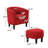25.5" W Modern Minimalist Upholstered Barrel Chair And Ottoman (Set of 2)-2134734430