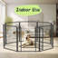 Parc pour chien pliable H 32 po H 8 panneaux, enclos en métal avec porte verrouillable pour chiens de taille moyenne à grande, utilisation intérieure / extérieure