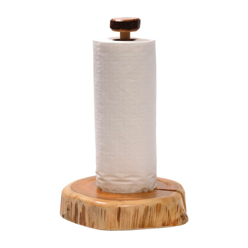 Porte-papier essuie-tout en cèdre Fireside Lodge - autoportant - naturel