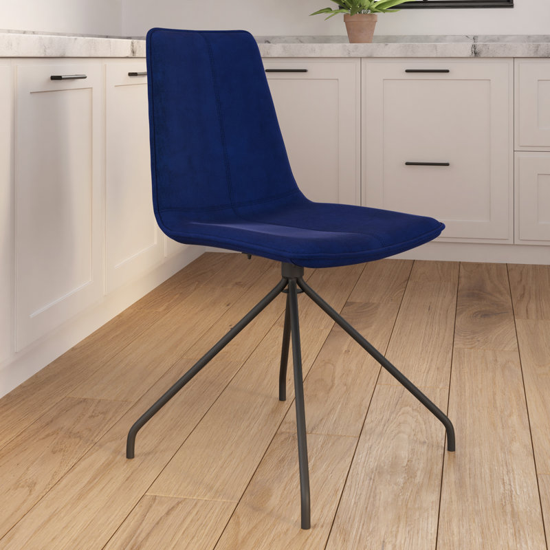 Velvet Upholstered Side Chair, Sapphire