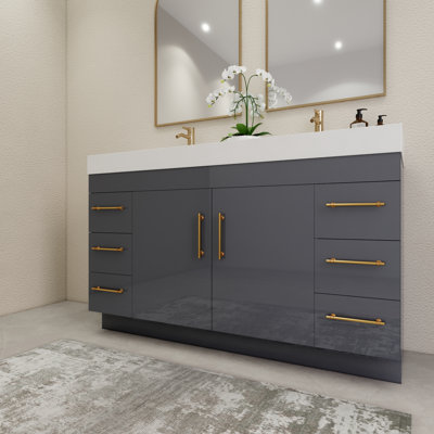 60" Double Bathroom Vanity Set
