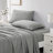 Southshore Fine Linens Vilano Extra Deep Pocket Pleated Sheet Set, Double-Brushed Microfiber 21-Inch Deep Pocket Sheets with Pleated Hem, 2 Pillowcases, King, Slate Blue-2016060848-2016060805