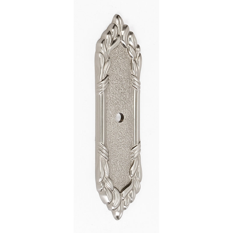Ribbon And Reed Brass Back Plate, Satin Nickel