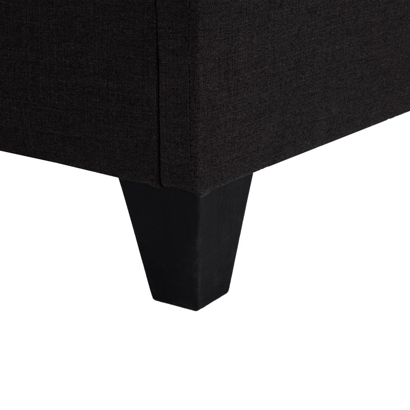 Structure de lit tapissier gris foncé Cozy