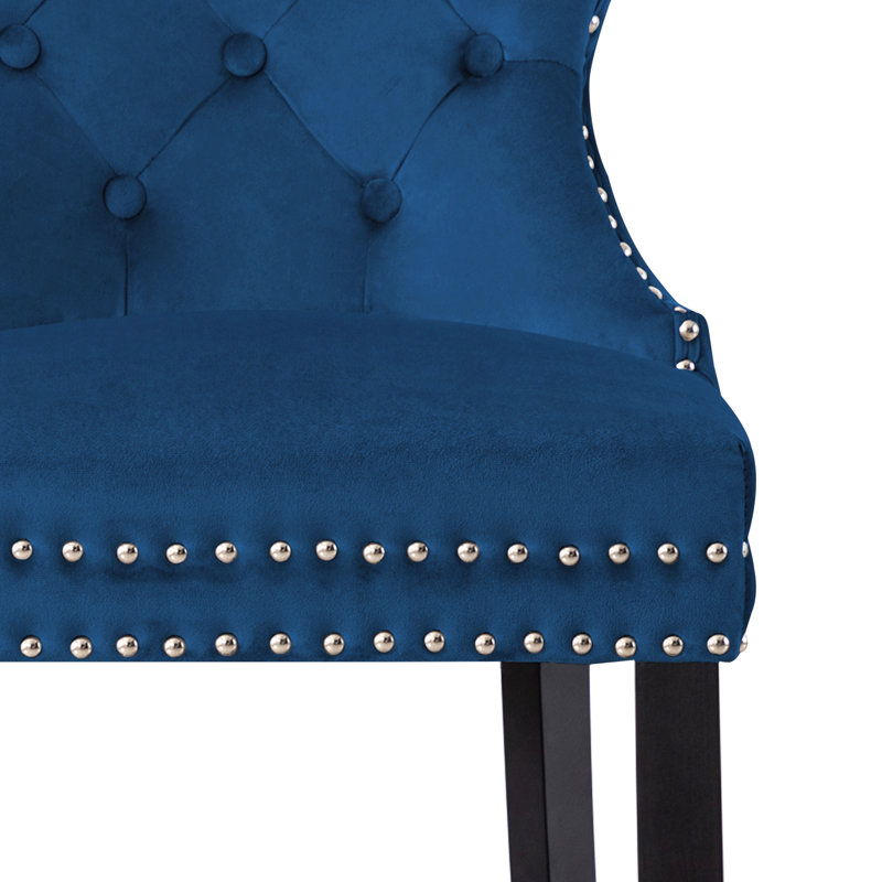 Tabouret de bar et de comptoir Kirsten, Tabouret de bar (siège d'une hauteur de 29 po), Cadre bleu / noir