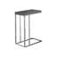 Table d'appoint en forme de C avec plateau en stratifié gris et structure en métal noir, parfaite pour les espaces de vie modernes-1229298171