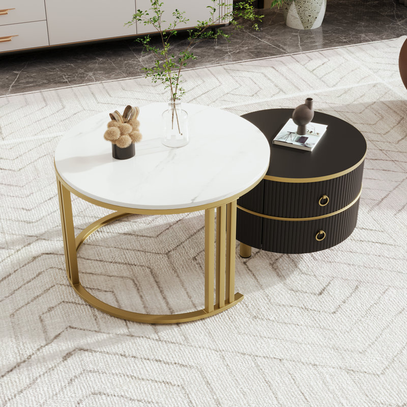 Coffee Table with Storage, Black