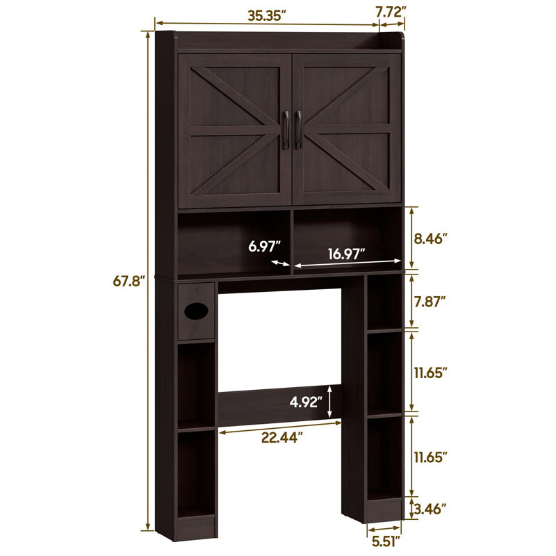 Armoire de rangement au-dessus de la toilette, Espresso