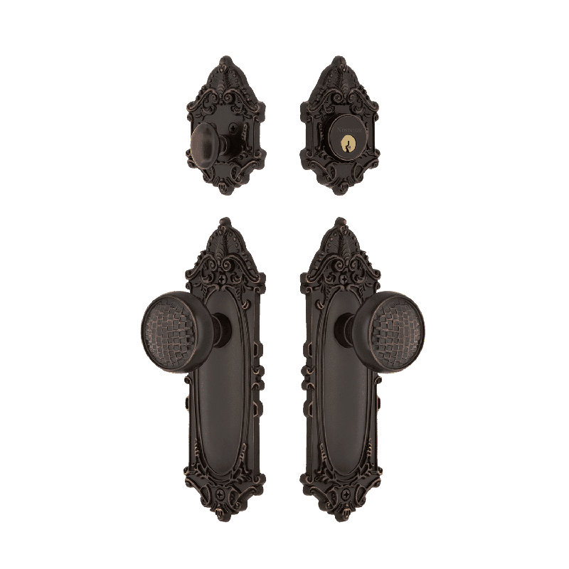 Ensemble d'entrée victorien Nostalgic Warehouse avec bouton Craftsman, Bronze intemporel, 2.375
