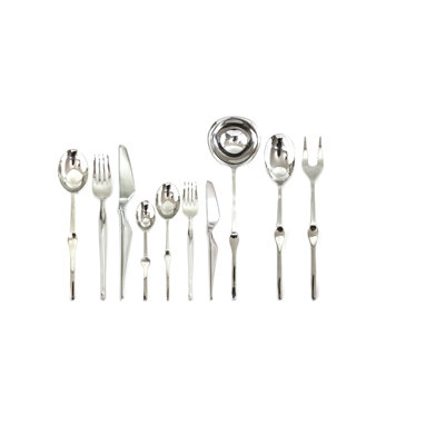 Ergonomica Flatware Set with H/H Knives - 45 Pieces - Stainless Steel