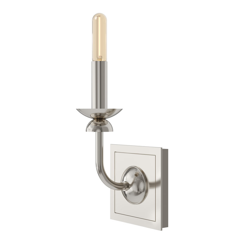 William Wall Sconce - 1-Light - Lacquered Burnished Brass, Polished Nickel, 1