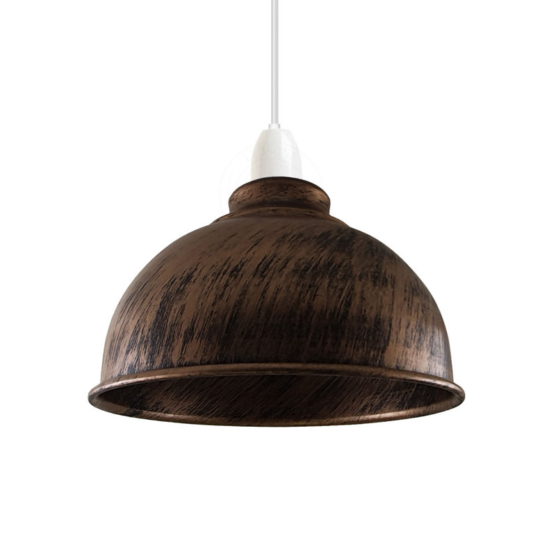 10cm H x 21cm W Metal Bowl Pendant Shade, Brushed Copper