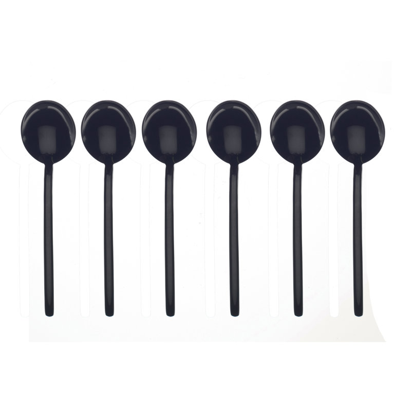 Black Gold Titanium Coated Stainless Steel Espresso Spoon Set, 6 Pieces