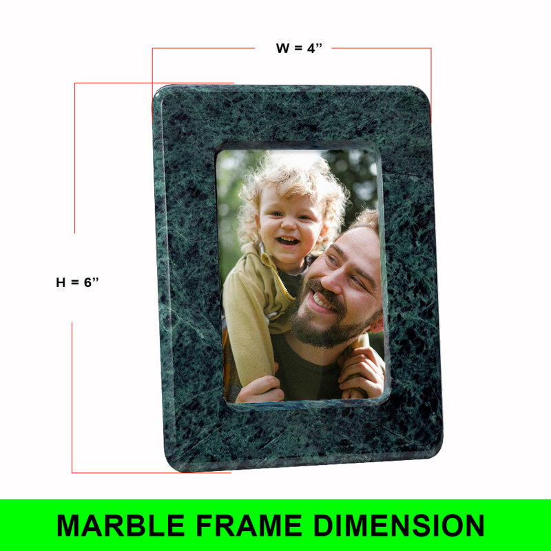 Cadre photo élégant en marbre vert émeraude 6 x 8, parfait pour les souvenirs chéris
