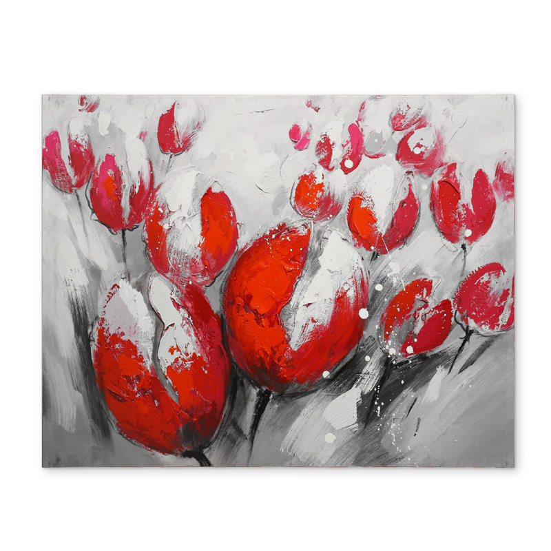 Napperon en tulipes rouges - Décoration florale et botanique
