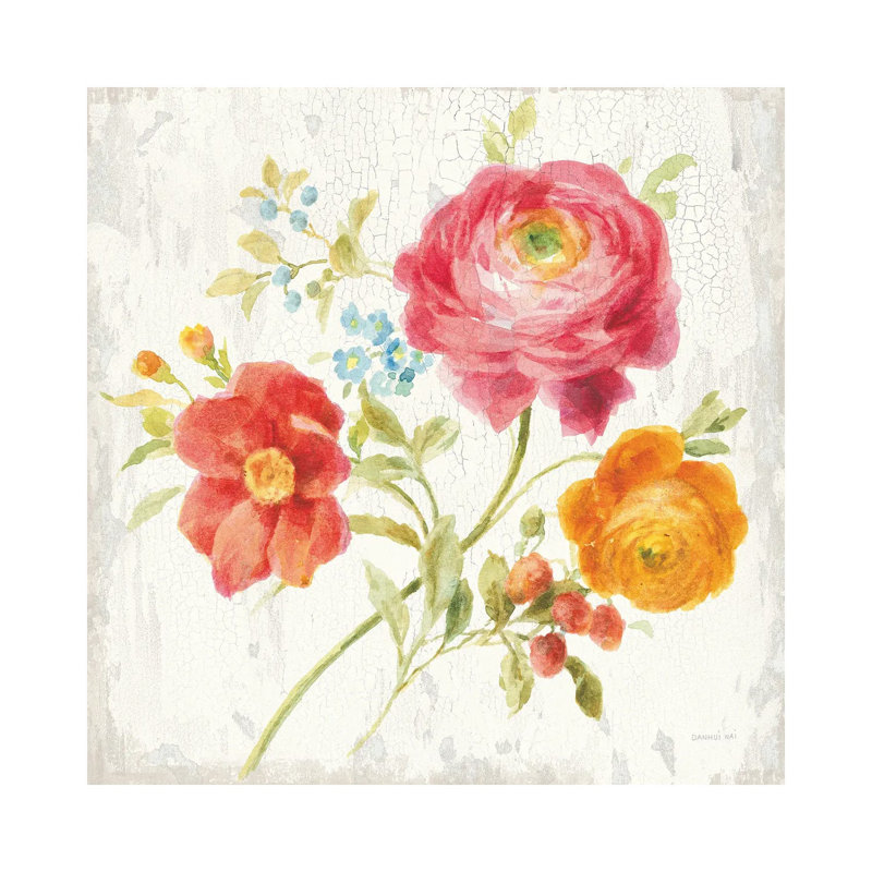 Full Bloom III by Danhui Nai - Wrapped Canvas Gallery-Wrapped Canvas Giclée, 45.72 cm H x 45.72 cm W x 3.175 cm D
