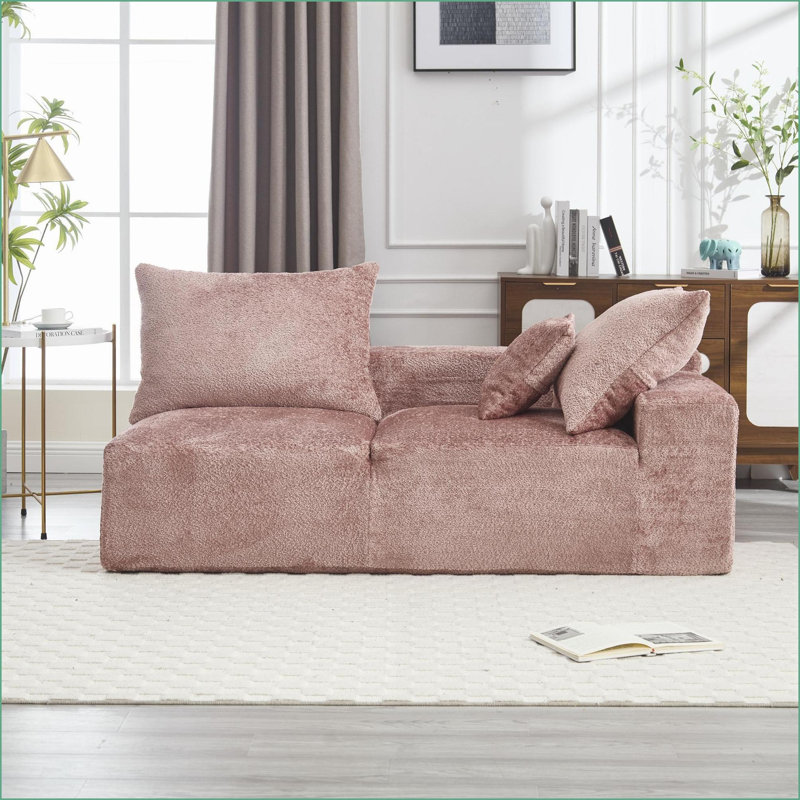 Canapés-lits en chenille de détente à 2 places Sofas Couches, petits espaces | Chenille | Rose