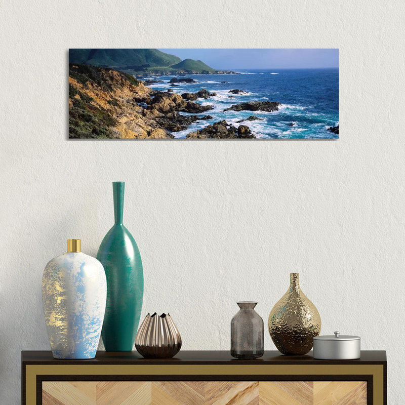 Rock Formations On The Coast, Big Sur, Garrapata State Beach, Monterey Coast, California, USA III - Wrapped Canvas Print