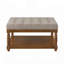 Large Square Upholstered Tufted Linen Ottoman Coffee Table, Ideal for Indoor and Outdoor Use with Solid Wood Shelf-199606299-199606300