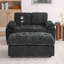 Canapé inclinable double Leisure avec dossier réglable, accoudoirs rembourrés, port de charge USB et repose-pieds de rangement assorti-1372437712