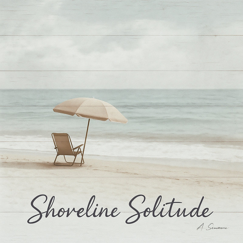 Shoreline Solitude - plage sereine, art mural sur toile