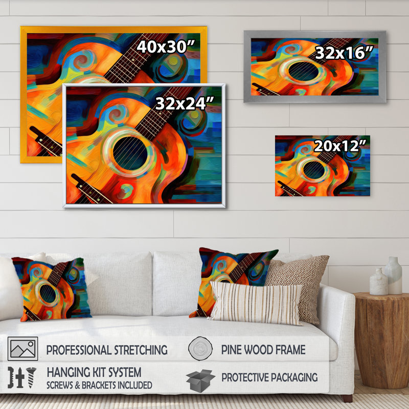 «Music in Color I» - Impression, H 16 po x l 32 po x P 1 po, Toile tendue