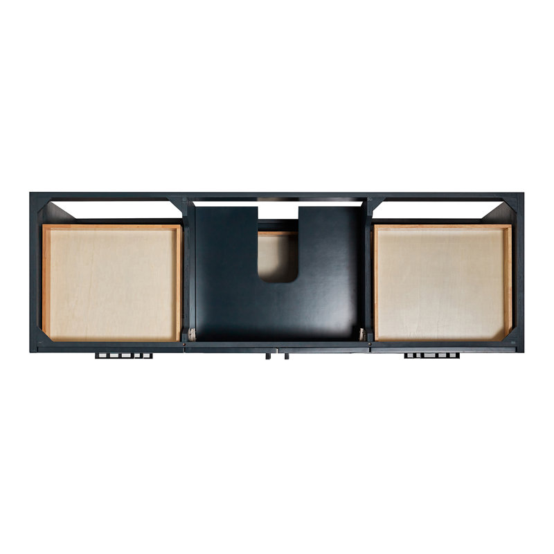 ARIEL Kelly 49 Single Sink Bathroom Vanity with Italian Carrara Marble Top, Oval, Midnight Blue, 67"