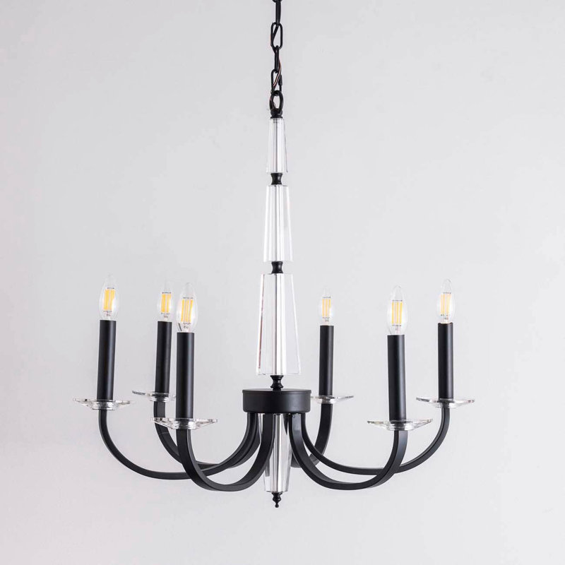 Lustre 6 lumières Zion, Noir mat