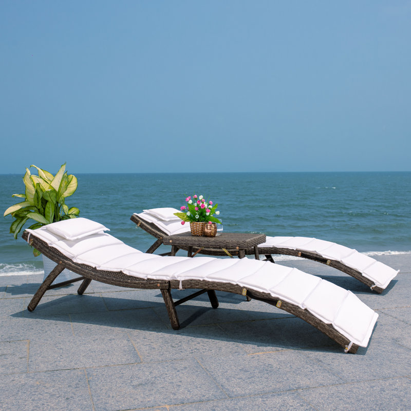 Laterria 3 Piece Sun Lounger Set, Brown