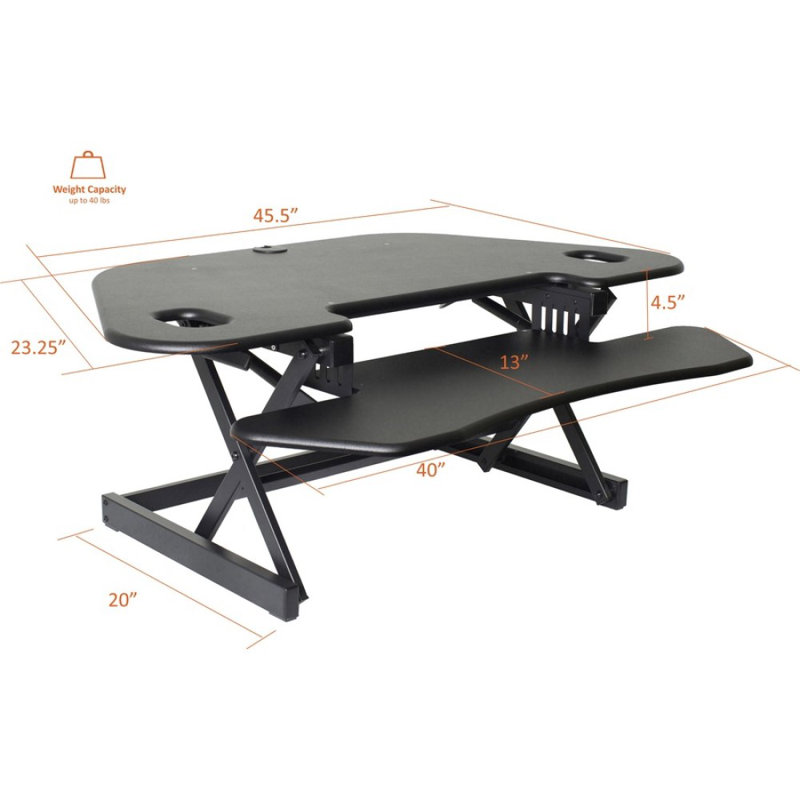 Active Office Adjustable Corner Metal Base Standing Desk Converter