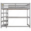 Lit mezzanine avec tablettes de rangement et bureau sous le lit