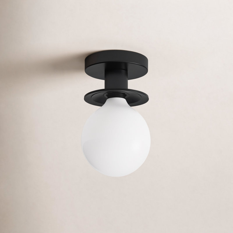 Plafonnier semi-encastré 1 lumière 11,88 po Finola, Noir mat