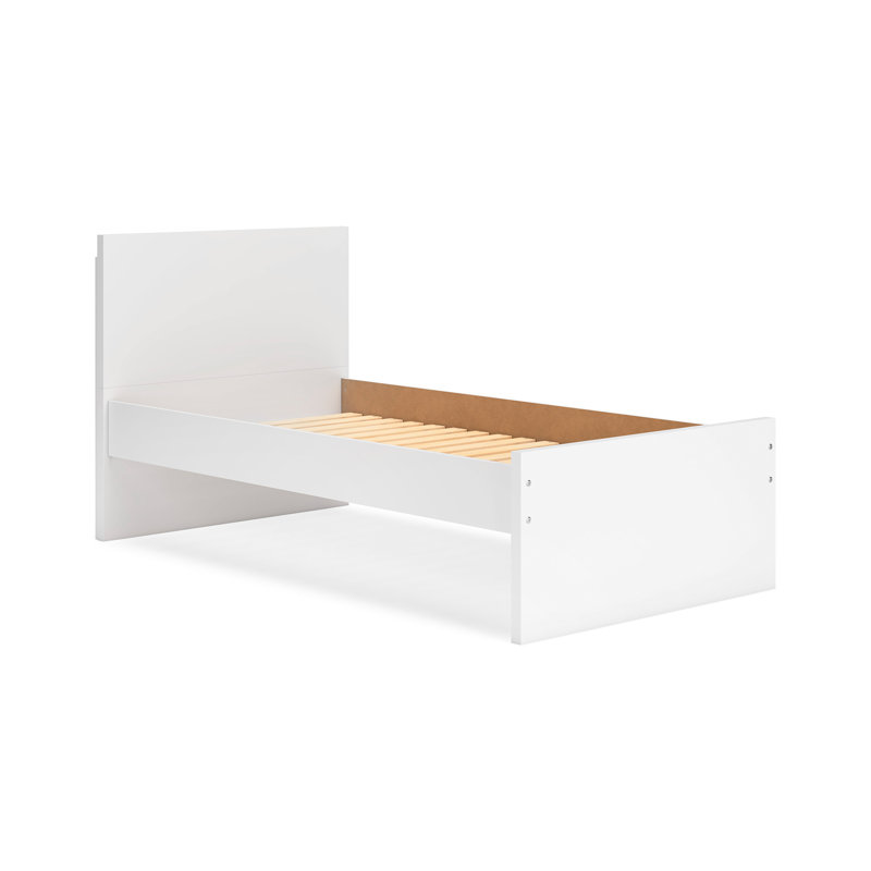 Onita Twin Panel Platform Bed, Twin, White