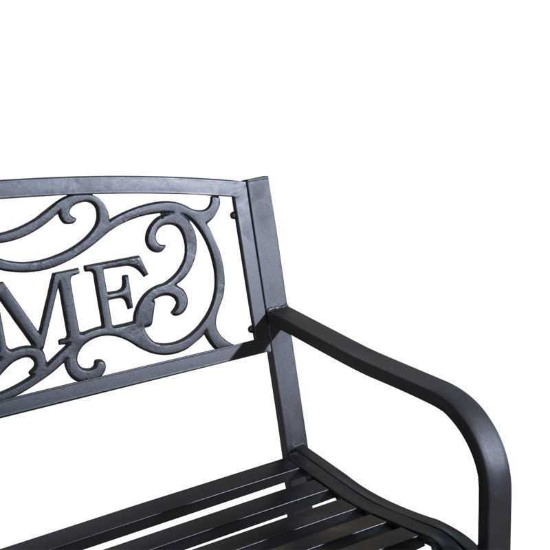 Banc de patio extérieur, Noir, noir, noir, noir