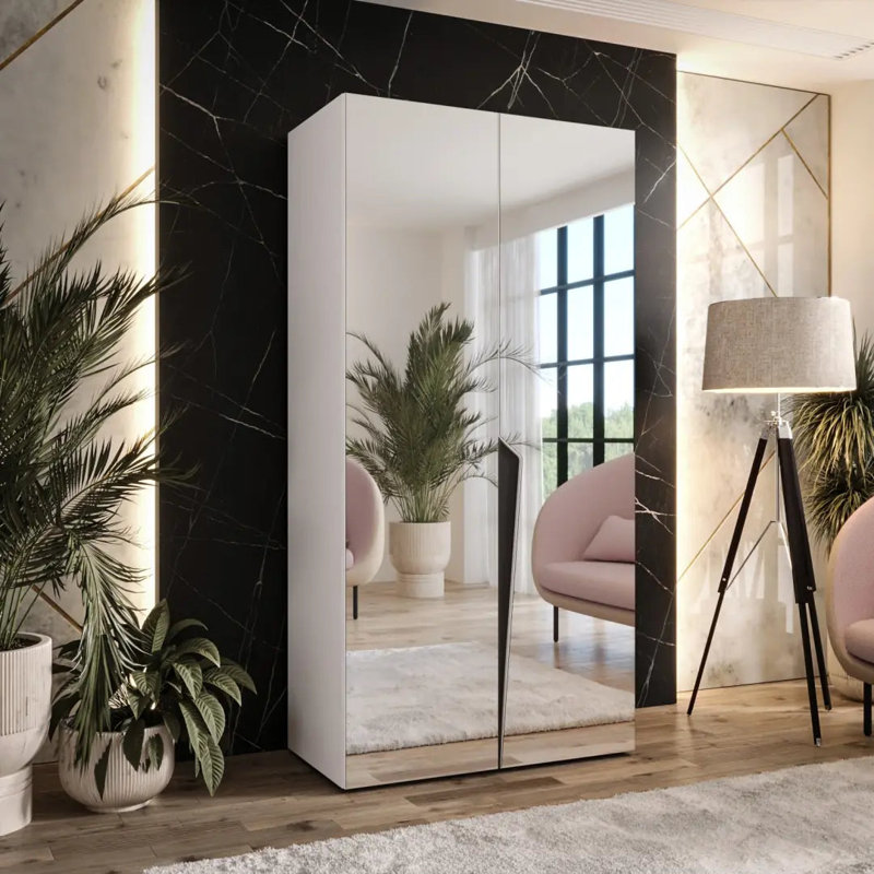 Manufactured Wood Wardrobe, White