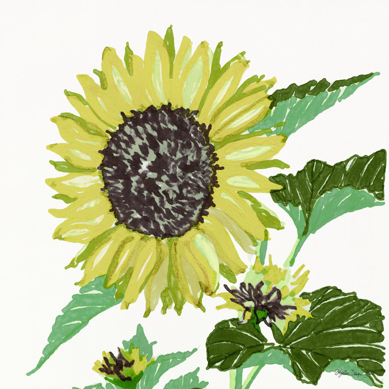 Étude florale par Stellar Design Studio - impression, H 12 po x l 12 po, Wrapped Canvas