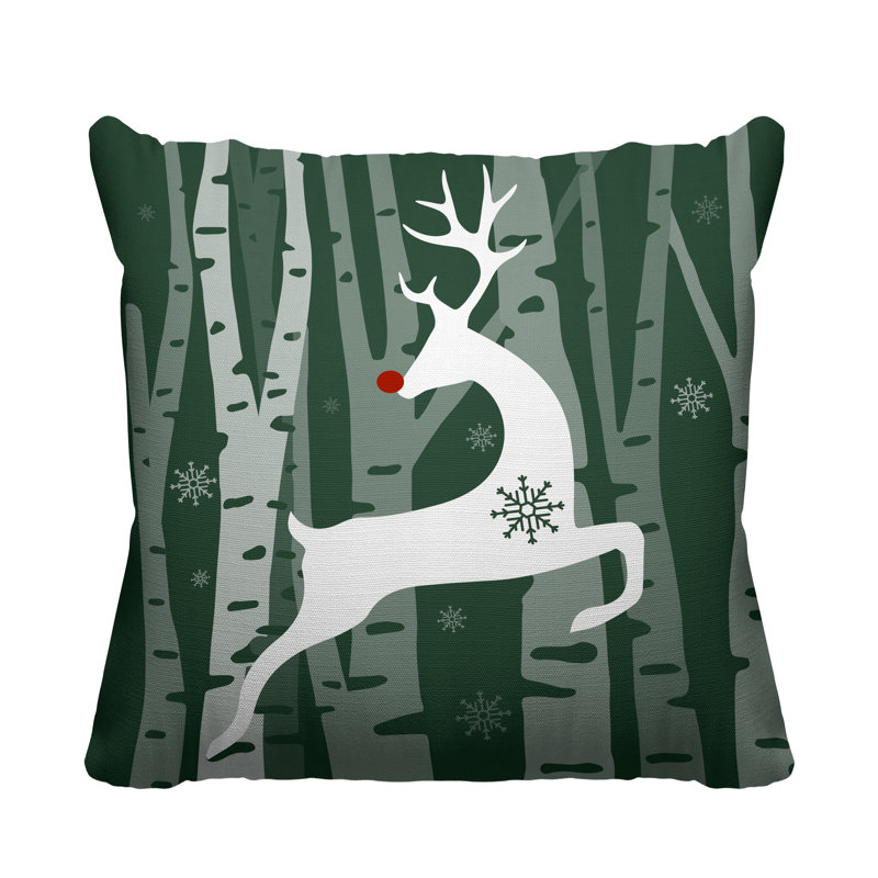 Coussin décoratif intérieur / extérieur Reindeer, 19 po x 19 po, Sauge, Carré