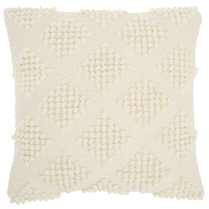  Housse de coussin carré et insert, Ivoire