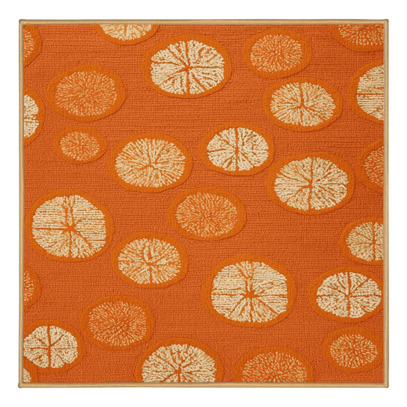 Washable Tangelo Fruits Area Rug, Square 7'