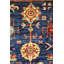 Tapis bleu en laine noué à la main de conception unique 6 pi 2 po x 8 pi 10 po New Age Karaja