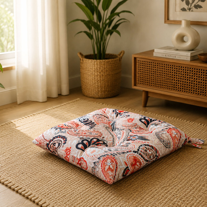 Coussins de chaise en velours 66 x 41 cm avec attaches – Coussins d'assise moelleux pour chaises de salle à manger et de cuisine
