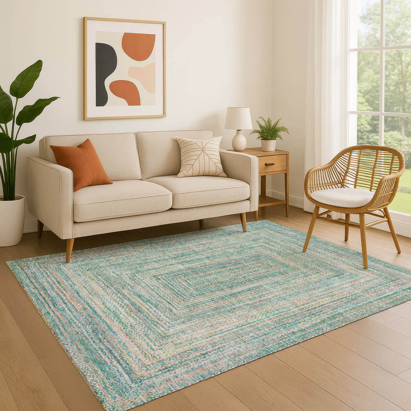 Premium Machine Washable Lubbers AMF1726 Geometric Rug, Rectangle 10' x 14'