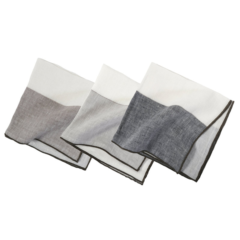 Napa Linen No Pattern Square Napkin, Light Grey