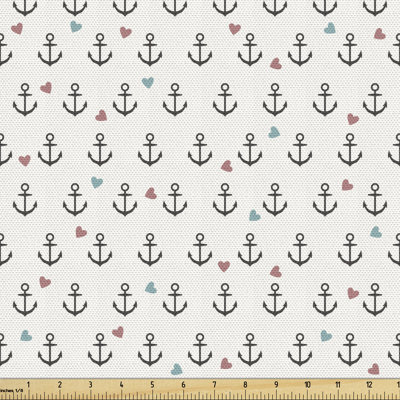 Chrisie Anchors and Colored Hearts Sailor Holiday Escape Seaside Explore Life Multi-Purpose Fabric