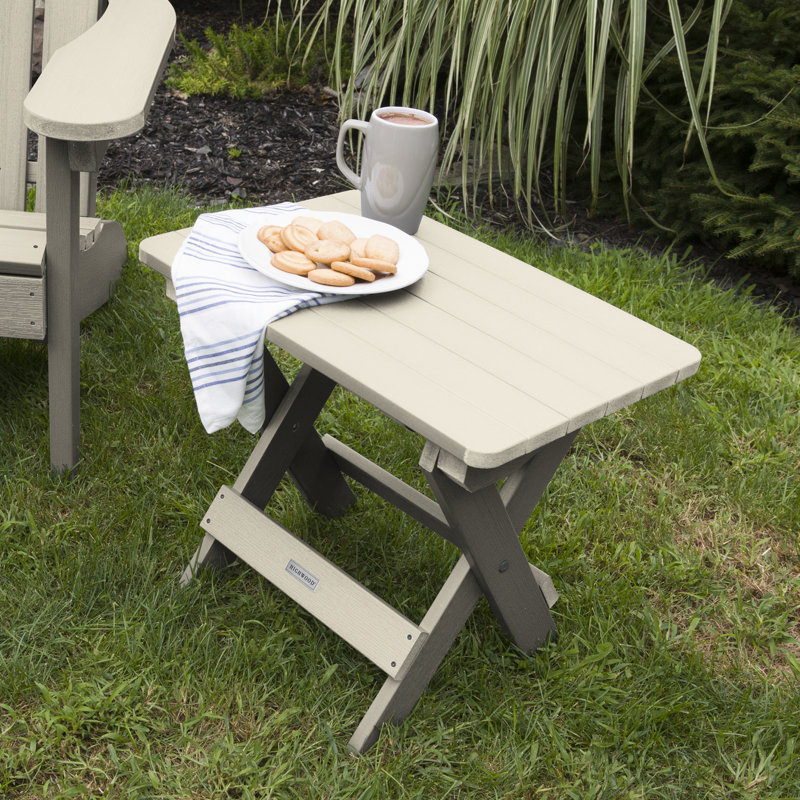 Table d'appoint en plastique Prattsville, Blanc délavé